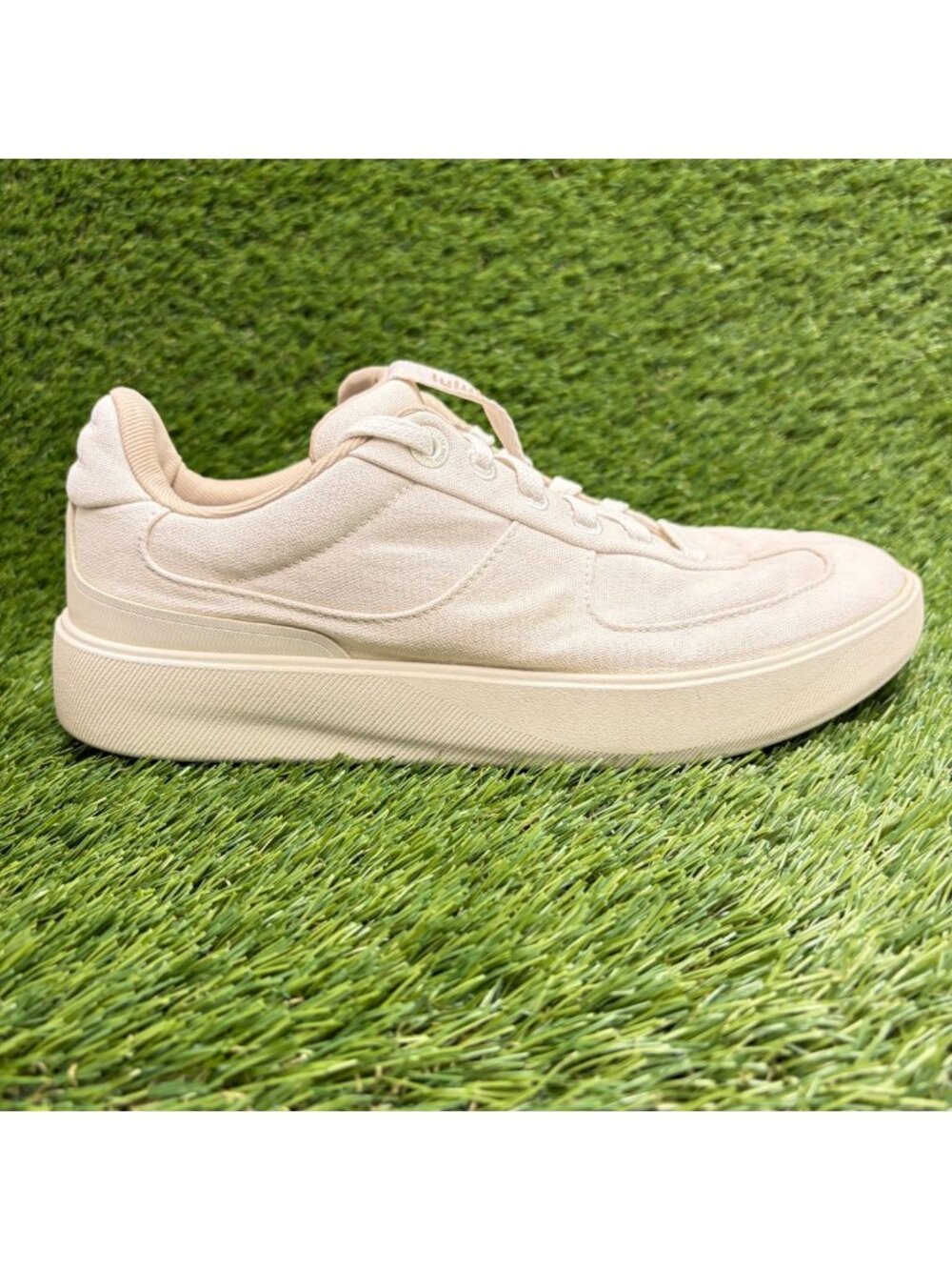 Lululemon Cityverse Cotton Canvas Womens Size 8.5 Ivory Athletic Shoes Sneakers